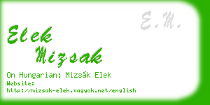 elek mizsak business card