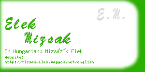 elek mizsak business card